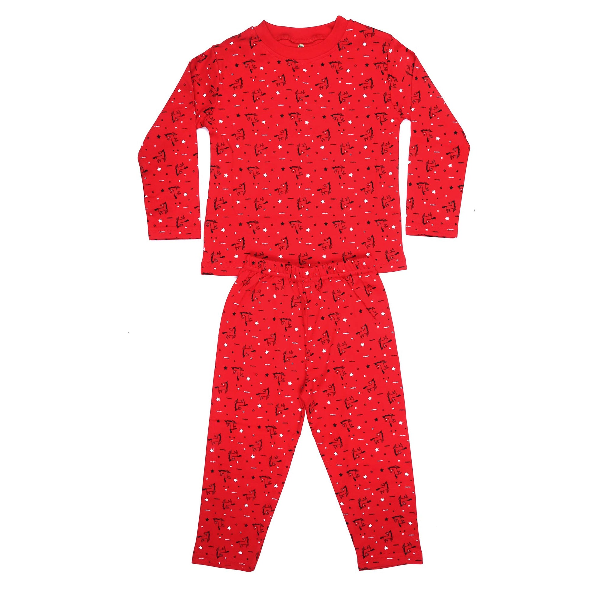 Kaboos Cotton Horse Printed Night Suit (12 Years)