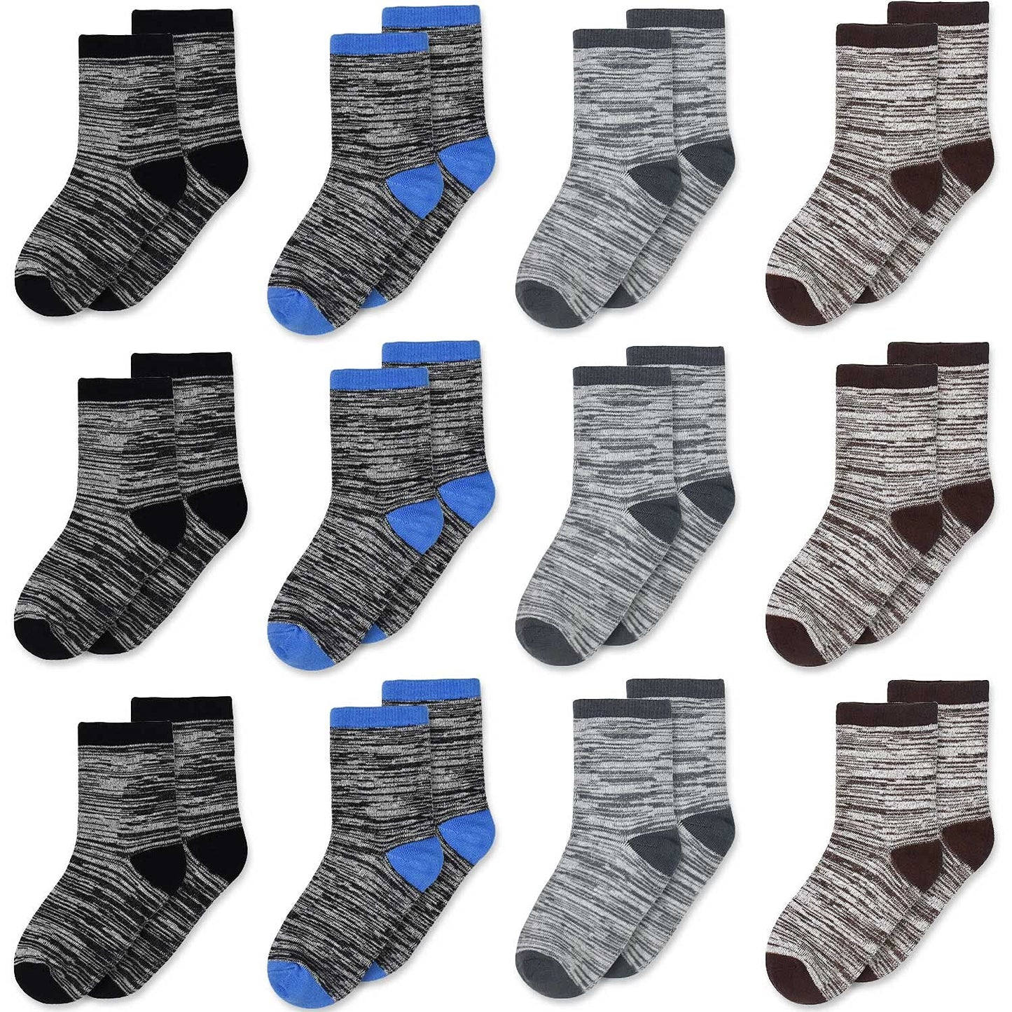 Sptramle Boys Socks, Ankle Crew Socks For Toddler Kids Boys Girls(7-10 Years Old), 12 Pairs Athletic Half Cushion Ankle Socks Se