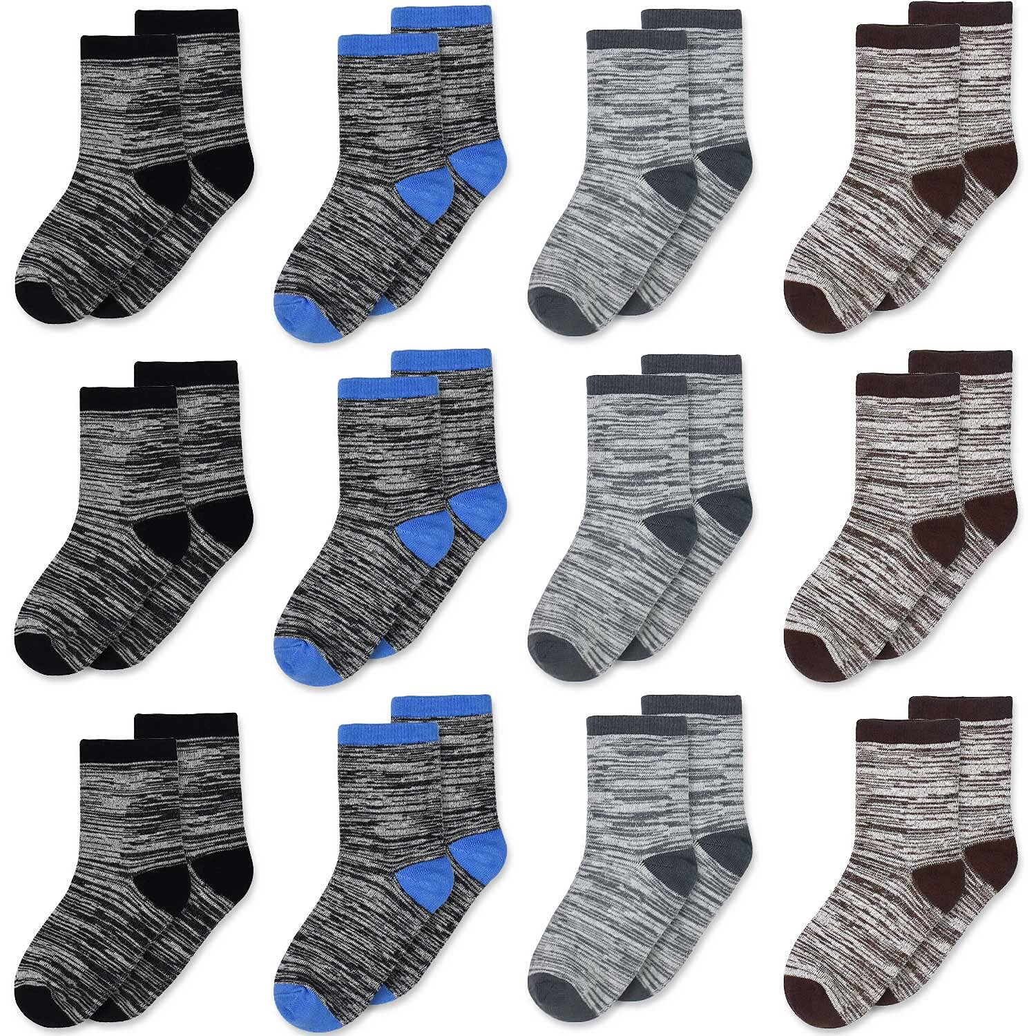 Sptramle Boys Socks, Ankle Crew Socks For Toddler Kids Boys Girls(7-10 Years Old), 12 Pairs Athletic Half Cushion Ankle Socks Se