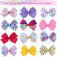 Eygla 18 Pcs 5 Inch Hair Bows For Girls, Rainbow Hair Bows Alligator Clips, Grosgrain Ribbon Bows For Little Girls Toddlers Kids