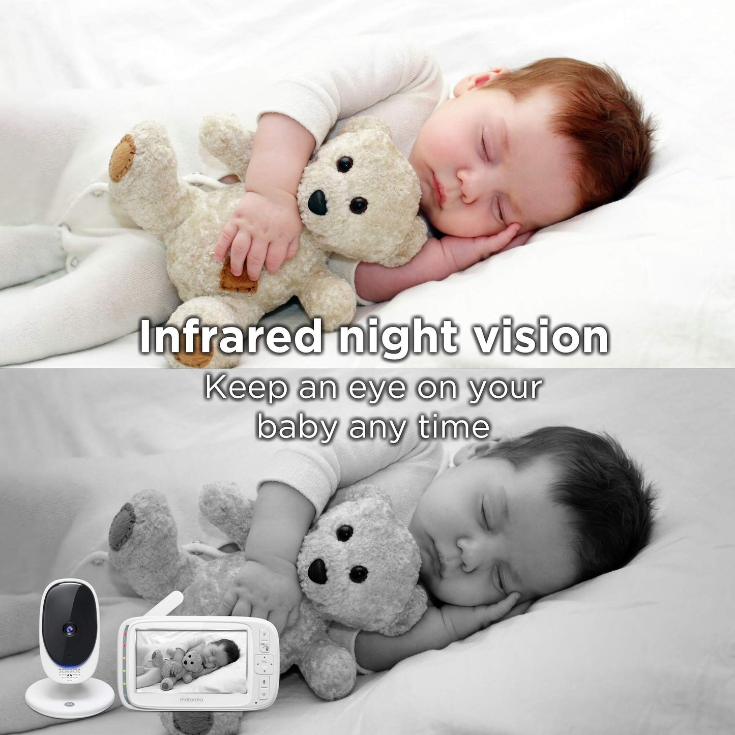 Motorola Comfort 50-2 Video Baby Monitor 5' Lcd Color Display And 2 Cameras With Digital Zoom, Two-Way Audio, Infrared Night Vi