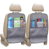 Econour 2-Pack Back Of Seat Protector For Kids Feet | Grey Oxford Fabric Car Kick Mats With 2 Pocket Organizer | Seat Protector
