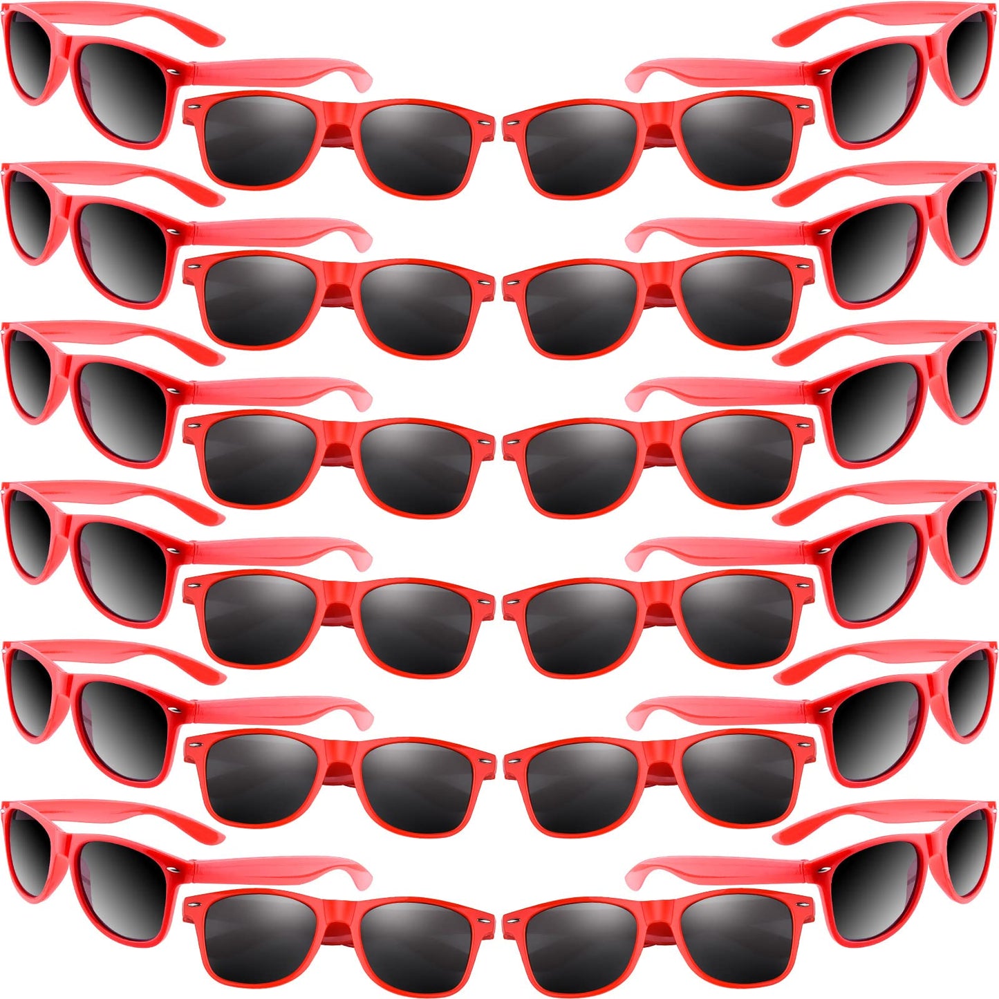 MIAHART 24 Pack Kids Sunglasses Party Glasses Bulk Goody Bag Fillers for Boys and Girls Birthday Party Summer Party Supplies, Re