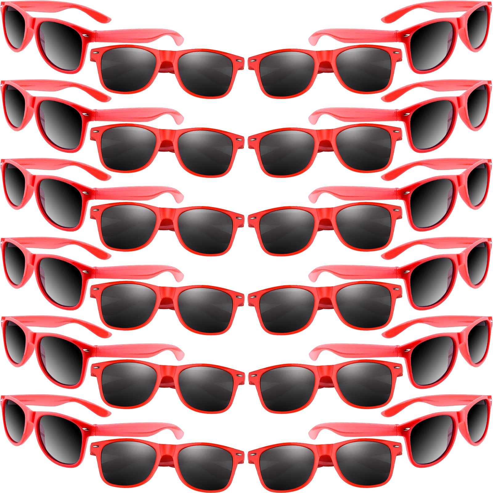 MIAHART 24 Pack Kids Sunglasses Party Glasses Bulk Goody Bag Fillers for Boys and Girls Birthday Party Summer Party Supplies, Re
