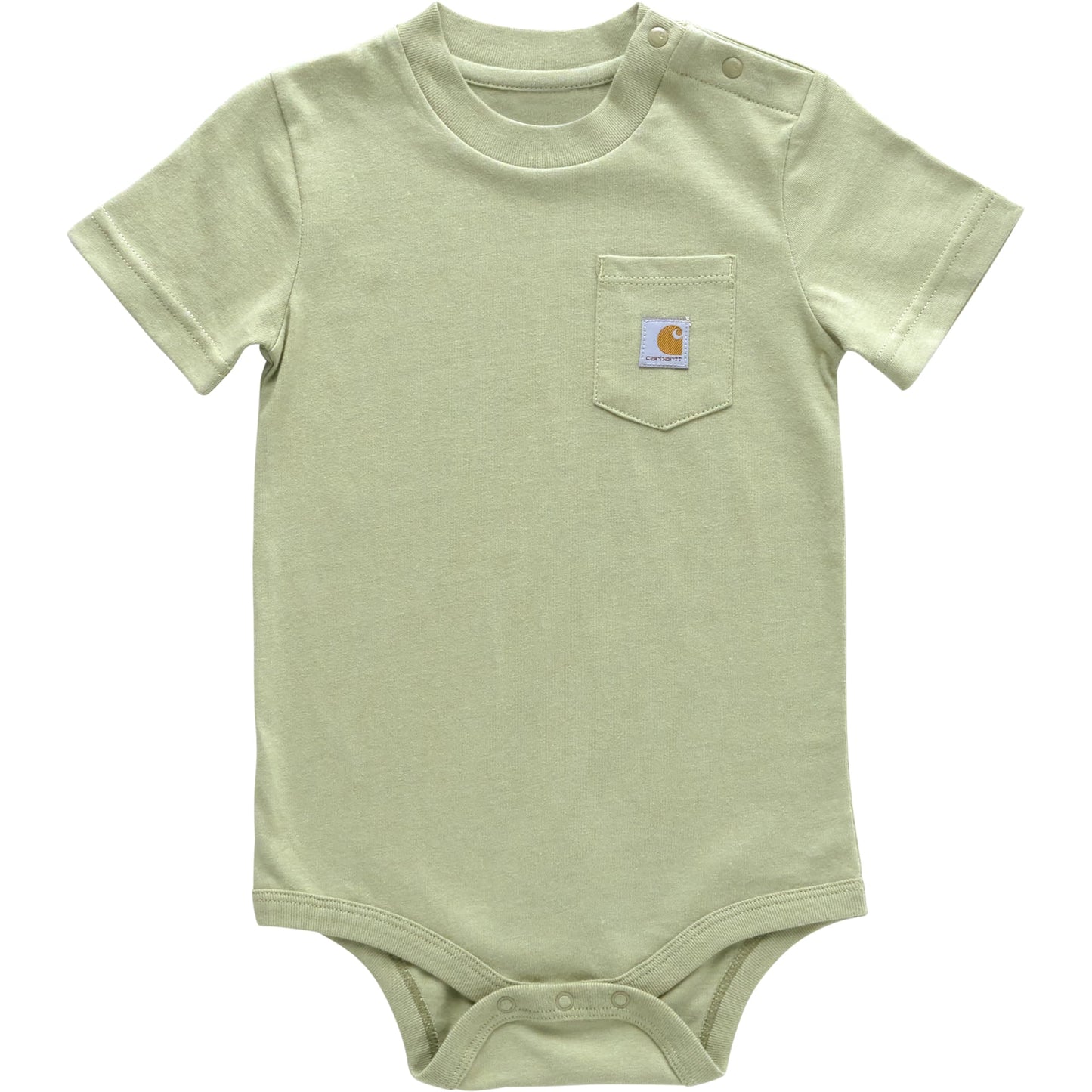 Carhartt Baby Short-Sleeve Pocket Bodysuit, Tea Green, 3M