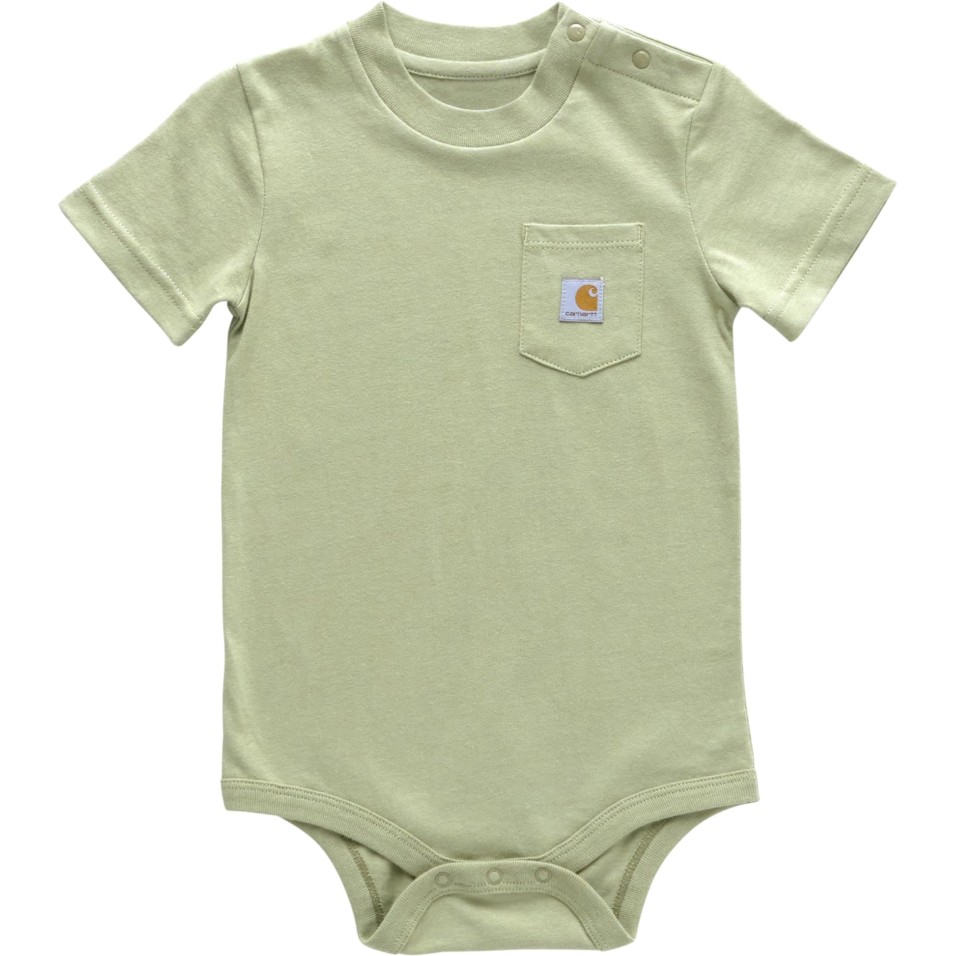 Carhartt Baby Short-Sleeve Pocket Bodysuit, Tea Green, 3M
