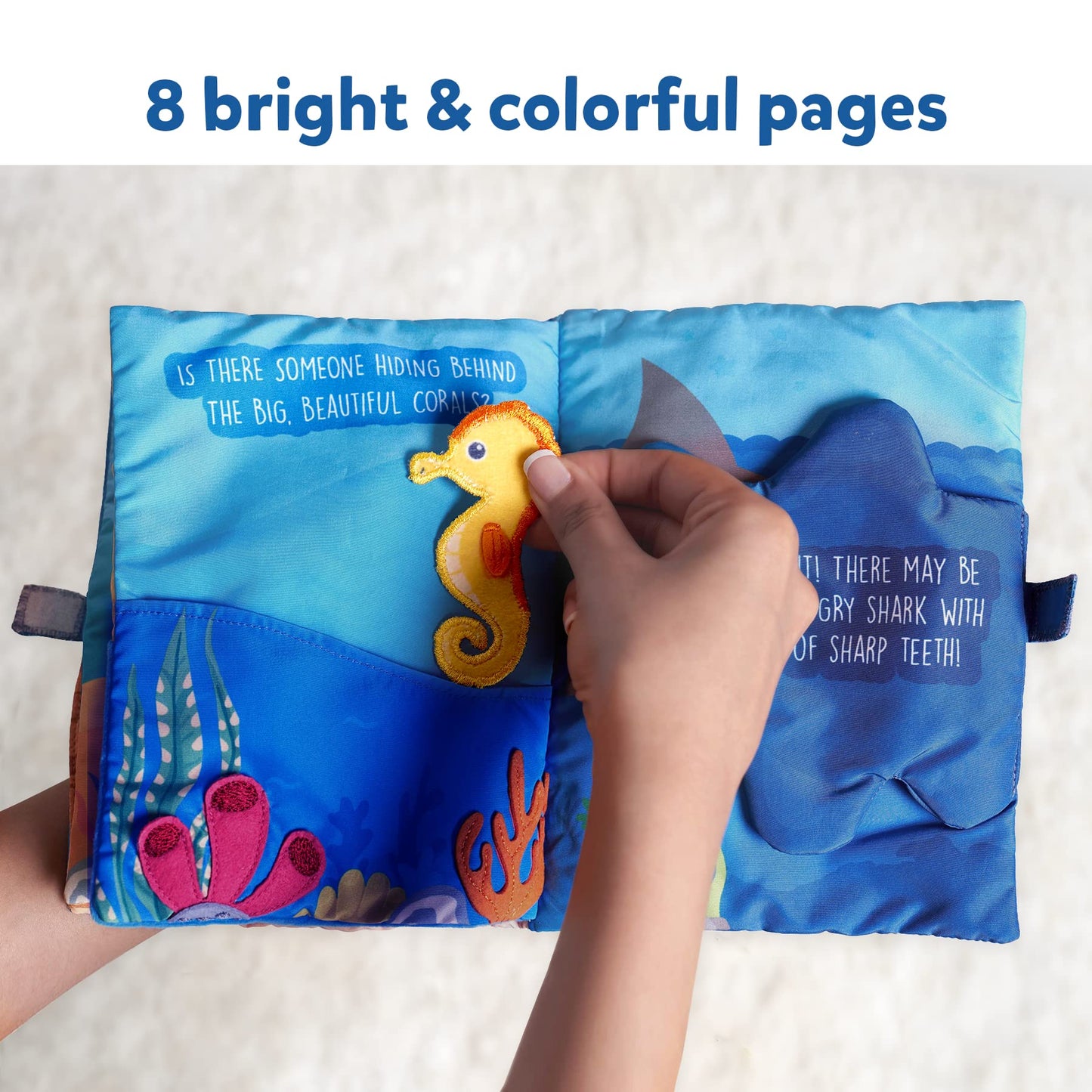 Skillmatics Peek-A-Boo Underwater Animal Book - Soft Cloth Book for Baby, Crinkle Pages for Sensory Play, Toddler Toys, Gifts fo