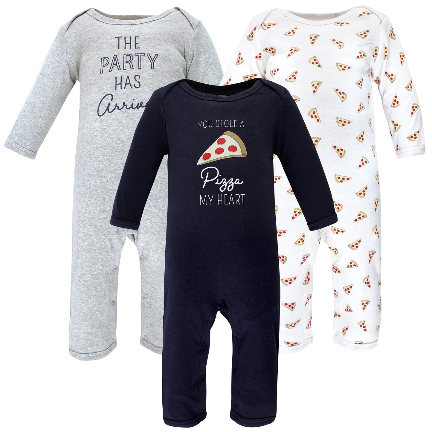 Hudson Baby Baby Girls Cotton Coveralls Rompers, Pizza, 0-3 Months Us