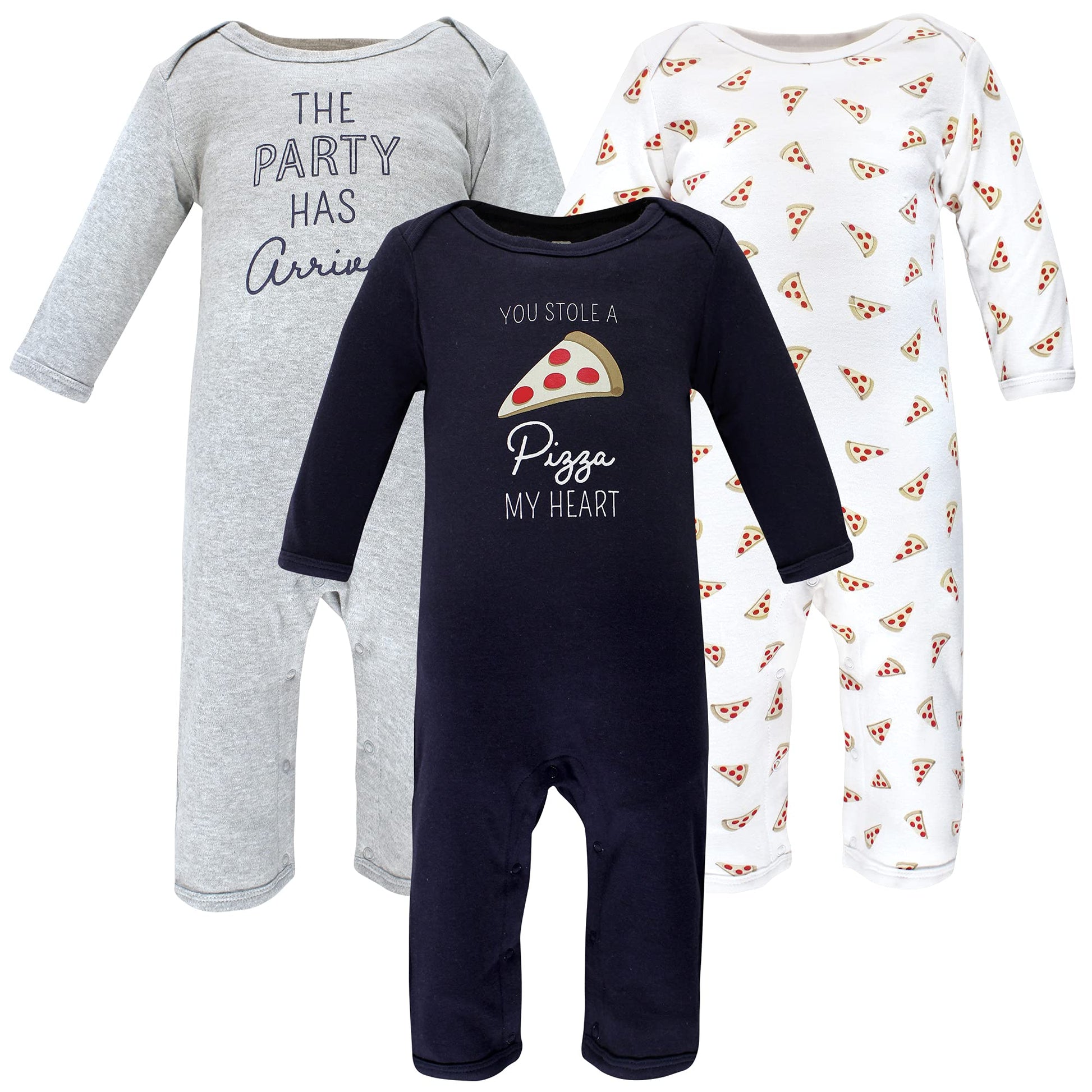 Hudson Baby Baby Girls Cotton Coveralls Rompers, Pizza, 0-3 Months Us