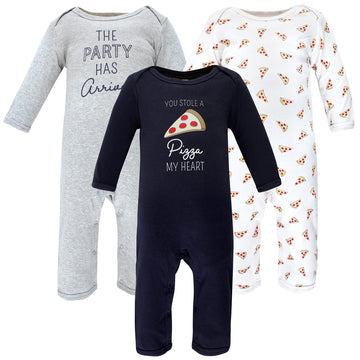 Hudson Baby Baby Girls Cotton Coveralls Rompers, Pizza, 0-3 Months Us
