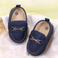 Lonsoen Infant Shoes Boys Loafers Baby Girls Crib Moccasins Classic Synthetic Leather Wedding Dress Shoes,Bay209 Deep Blue 0-6 M