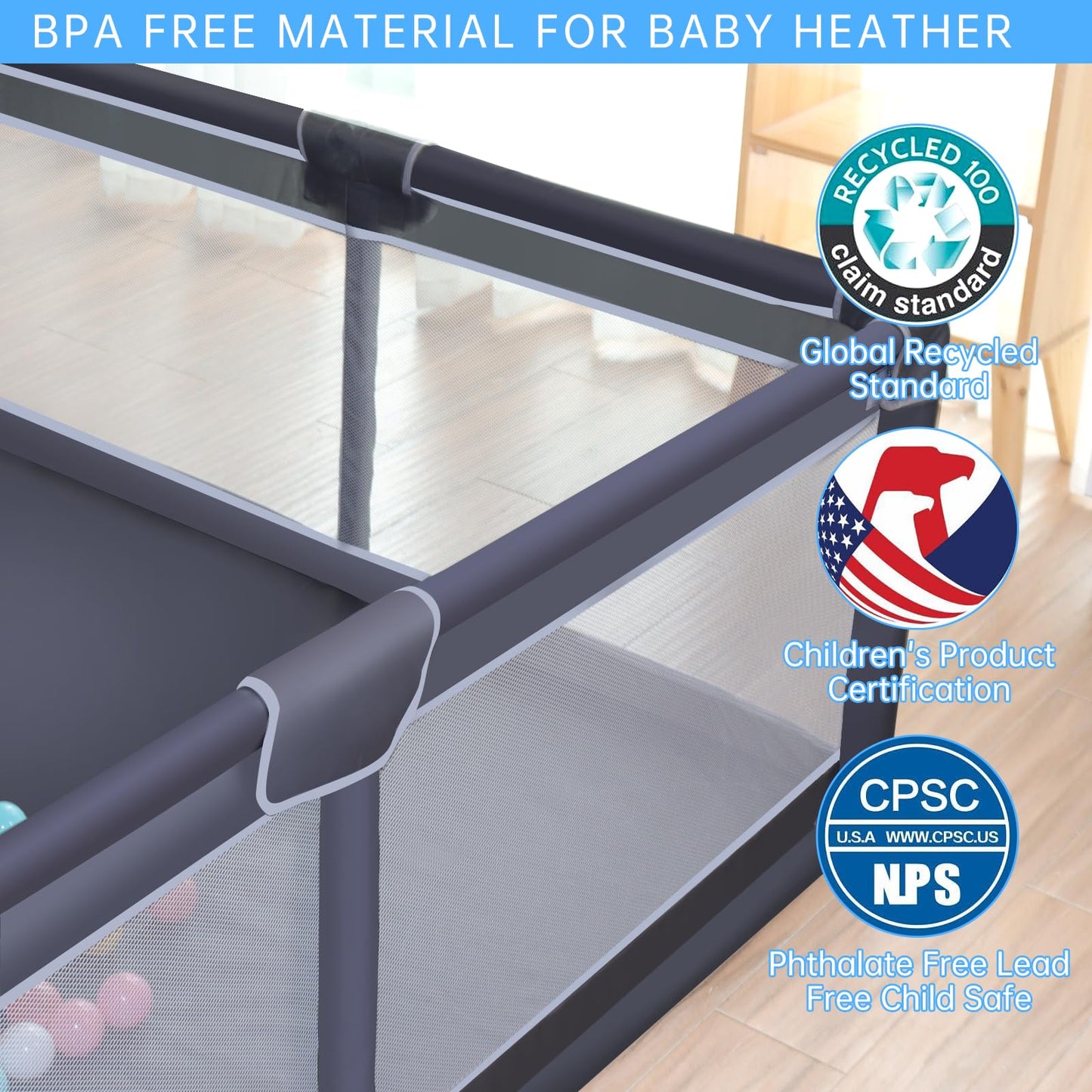 Xvishx Baby Playpen, 50 X 50 Inch Baby Playard, Playpen For Babies And Toddlers, Baby Fence Play Pen For Indoor & Outdoor, With