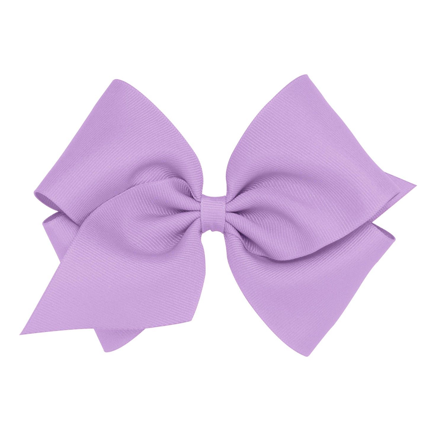 Wee Ones Girls' Classic Grosgrain Hair Bow With Plain Wrap Center On A Weestay Hair Clip, Handmade, Mini King Sized Bow, Light O