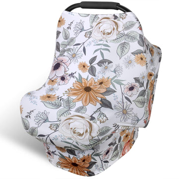 Rquite Car Seat Covers For Babies, Baby Car Seat Canopy Carrier Cover, Breathable Nursing Cover For Breastfeeding, Stretchy Cars
