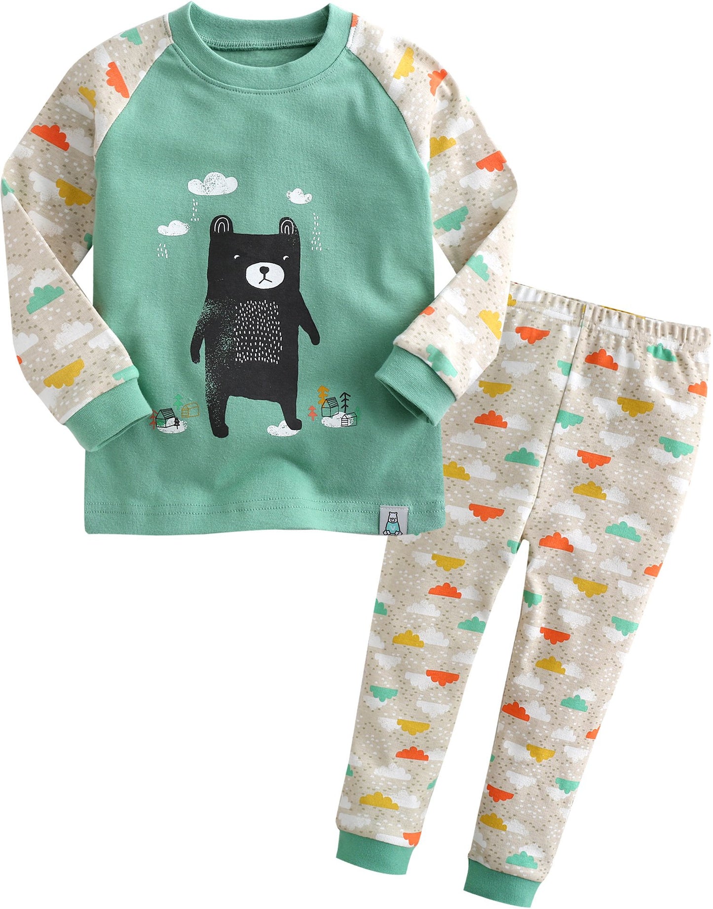 Vaenait Baby Kids Boy Long Sleeve Cotton Sleepwear Pajamas 2Pcs Set Bear Friend 12-18M/Xs