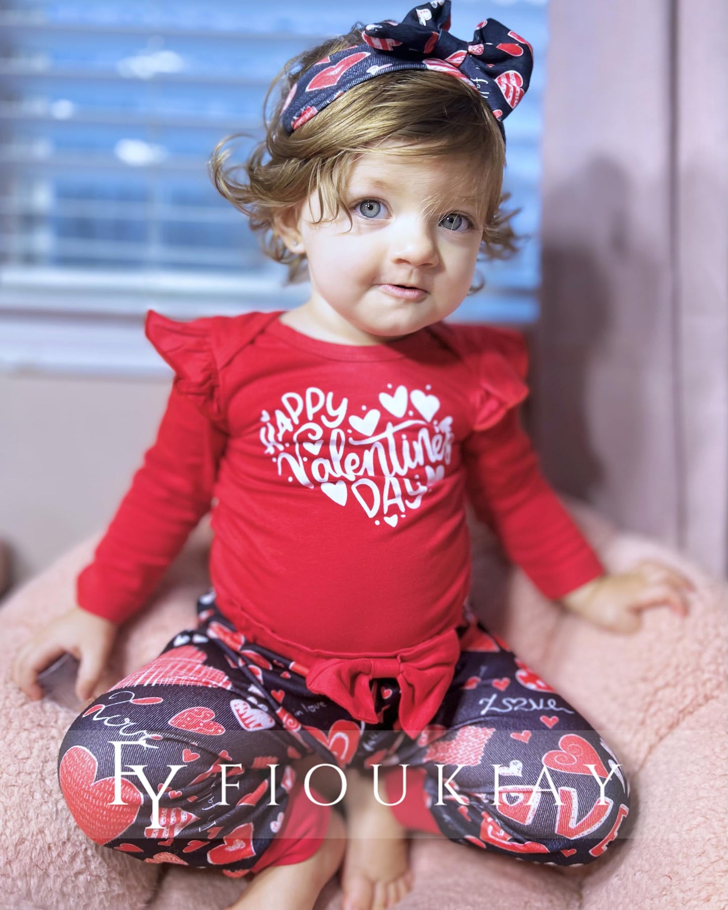 Fioukiay 6 Months Baby Girls My 1St Valentine'S Day Outfits Infant Valentine'S Day Clothes (Red, 6 Months)