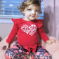 Fioukiay 3 Months Baby Girls Valentine'S Day Outfits Infant My First Valentine'S Day Clothes (Red, 3 Months)