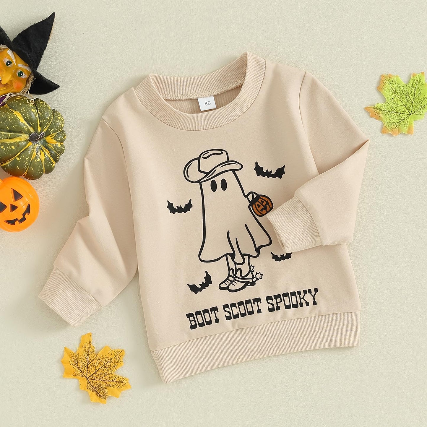 Toddler Baby Halloween Outfit Girl Boy Crewneck Sweatshirt Long Sleeve Letter Pullover Sweater Cute Fall Clothes (Boot Scoot Spo