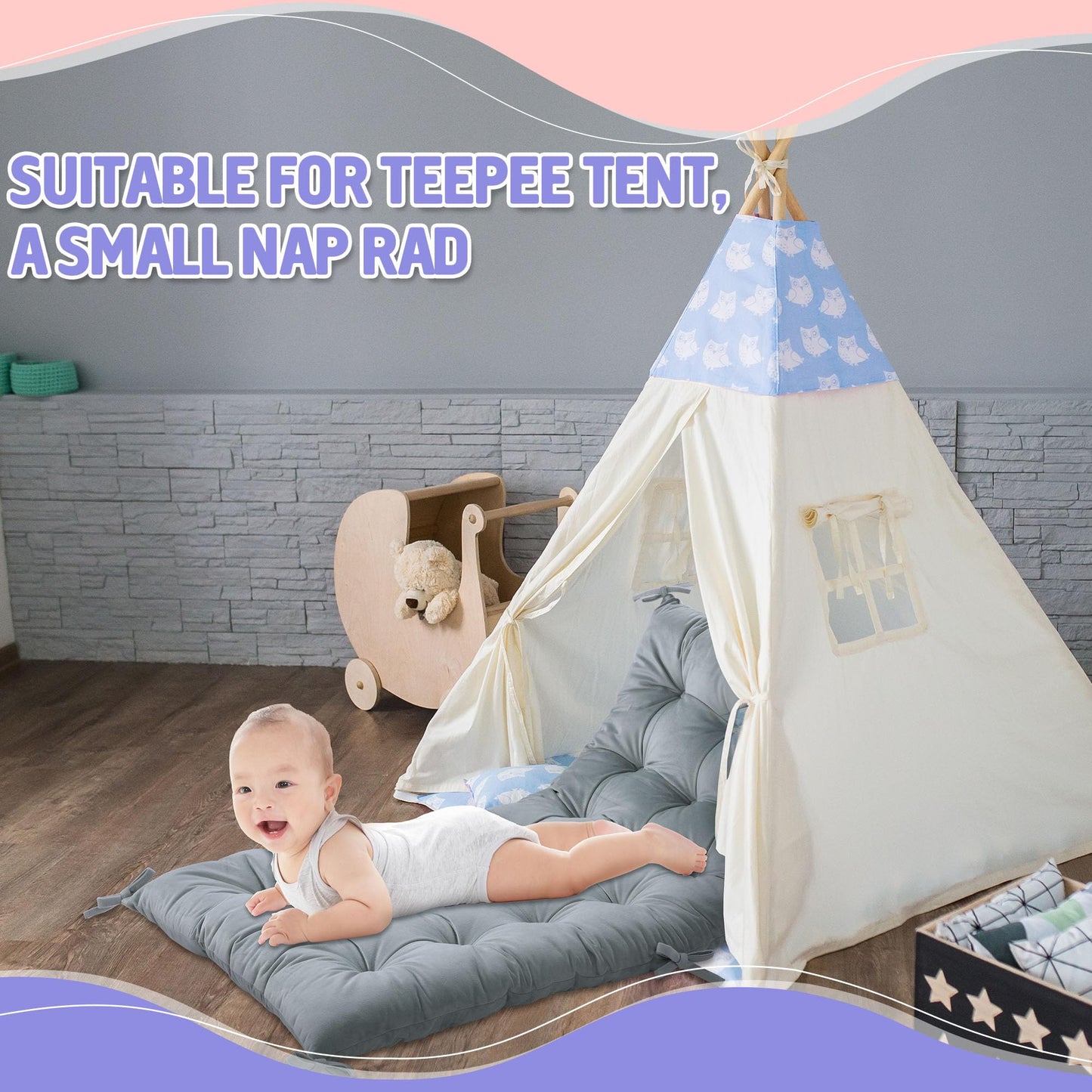 Royalay Cushion For Climbing Arch For Kids, Premium Climbing Set Cushion, Arch Cushion Floor Cushion Toddler Nap Mat(43 * 20 * 3