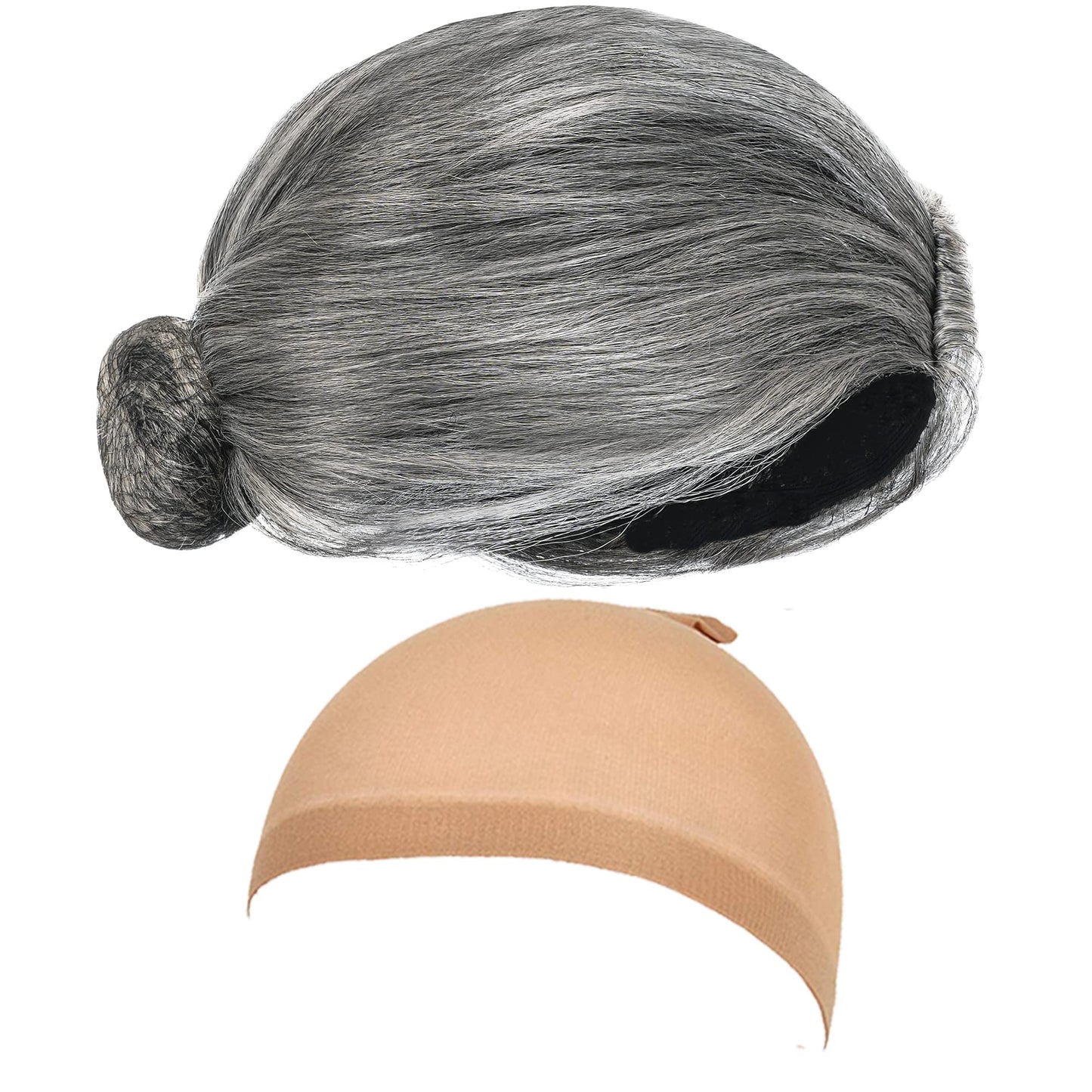 Ebytop Old Lady Costume For Kids Halloween 100Th Day Of School Girls Dress Up Granny Wig Grandma 100 Days Glasses Cane,1-Pk 8-10