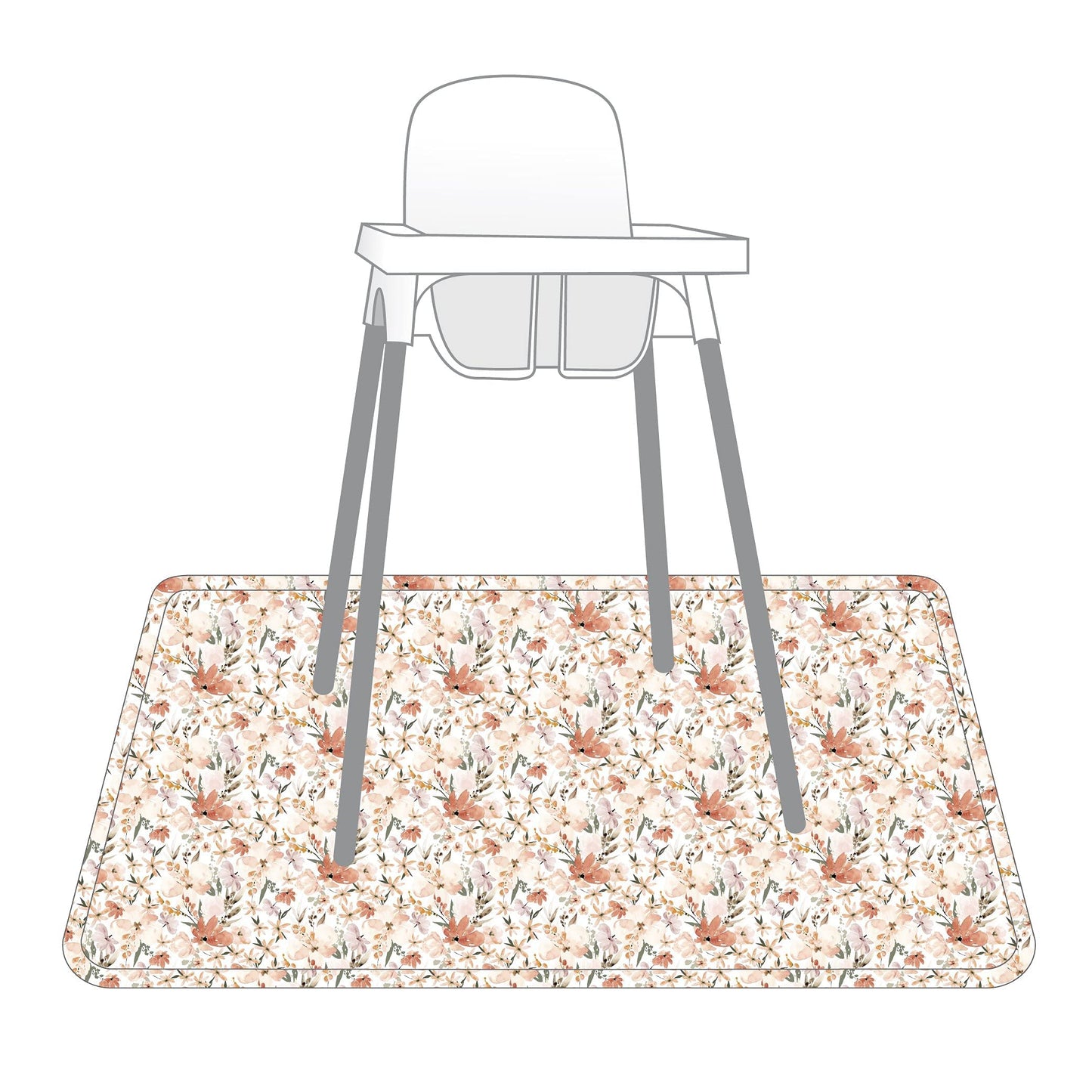 Bapronbaby Peachy Dream Splash Mat - Waterproof Catch-All For Under High Chairs, Floors, Tables, Playtime Or Arts & Crafts - Mac
