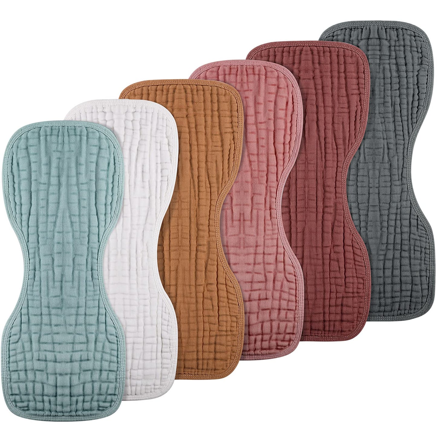 Frienda 6 Pieces Baby Muslin Burp Cloths Large 9 X 20 Inch 6 Layer Burp Cloth Multi Colors Muslin Washcloths Diapers Newborn Fac