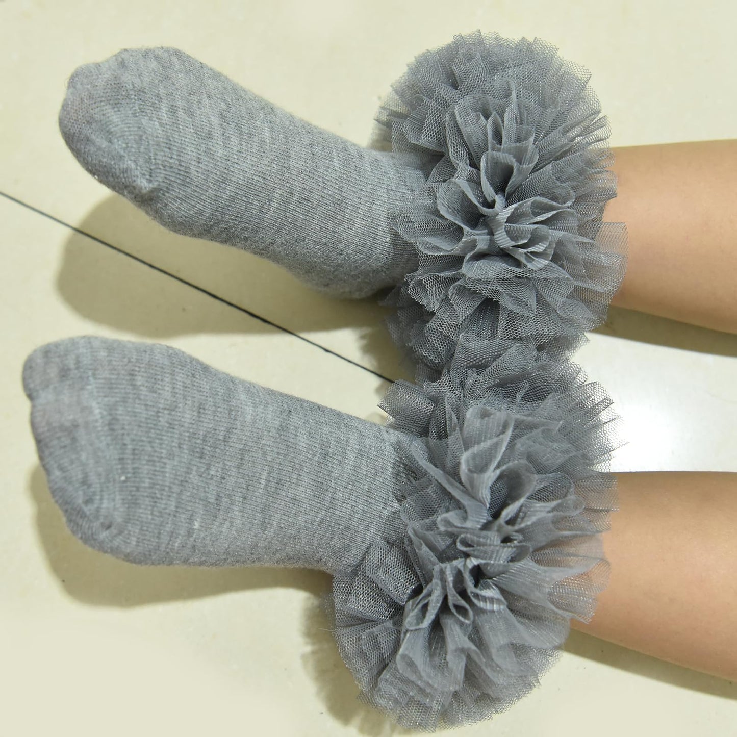 Twinkling At Down Girls Ruffle Socks Fluffy Ruffle Princess Dress Socks Newborn/Infant/Toddler/Girl (0-1 Years)