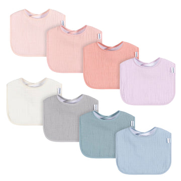 Gerber Baby Muslin 8 Pack Drooling Bibs, Multi Girl, One Size
