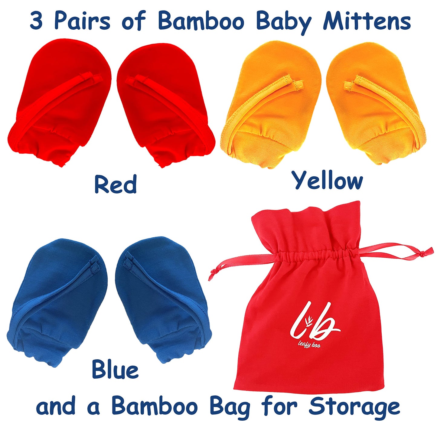 Bamboo Baby Mittens For Eczema, 6-12 Months, Baby Gloves For Dry Skin, Overnight Moisturizing Gloves, 3 Pairs