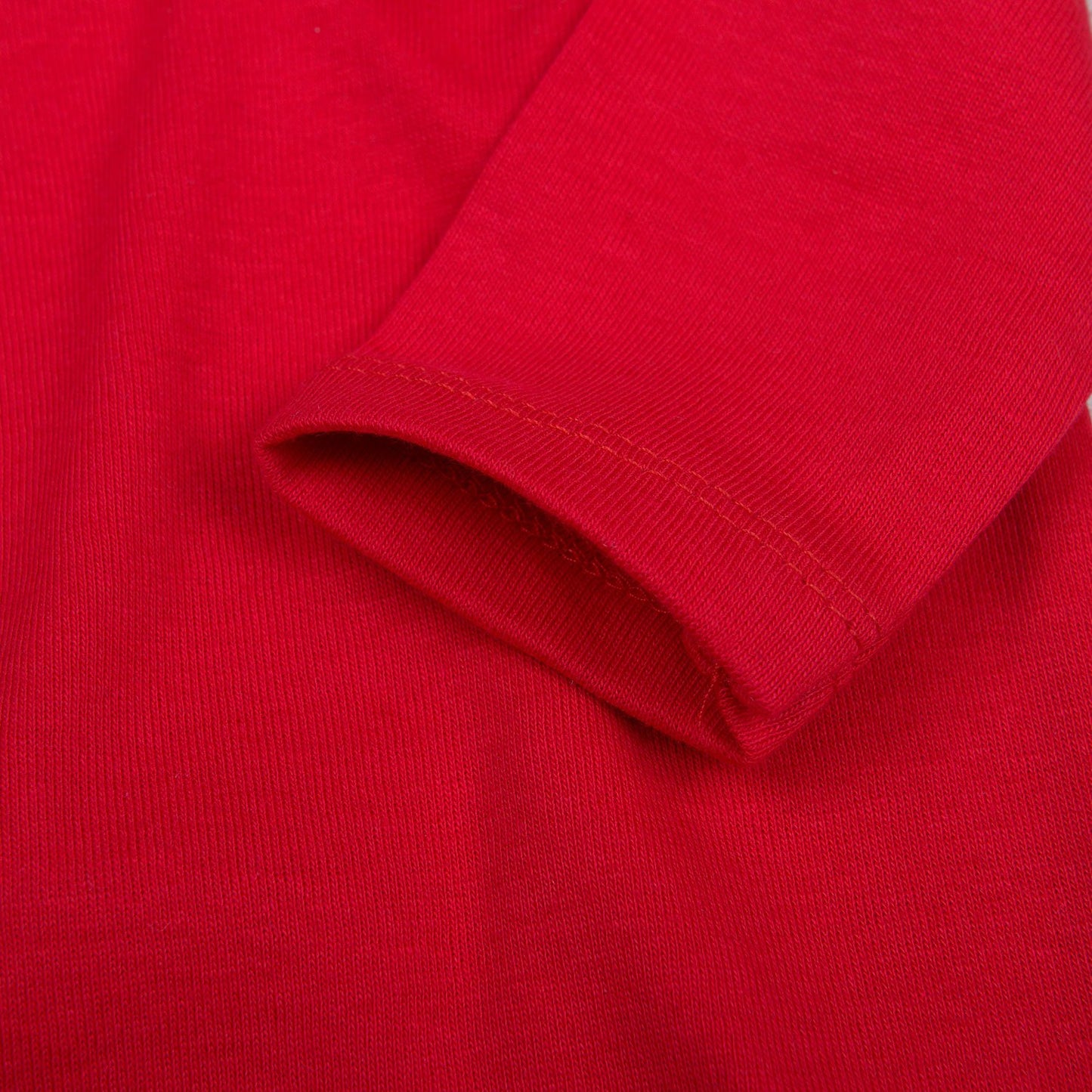 Romperinbox Unisex Solid Baby Bodysuit 0-24 Months (9-12 Months, Red Long Sleeve)