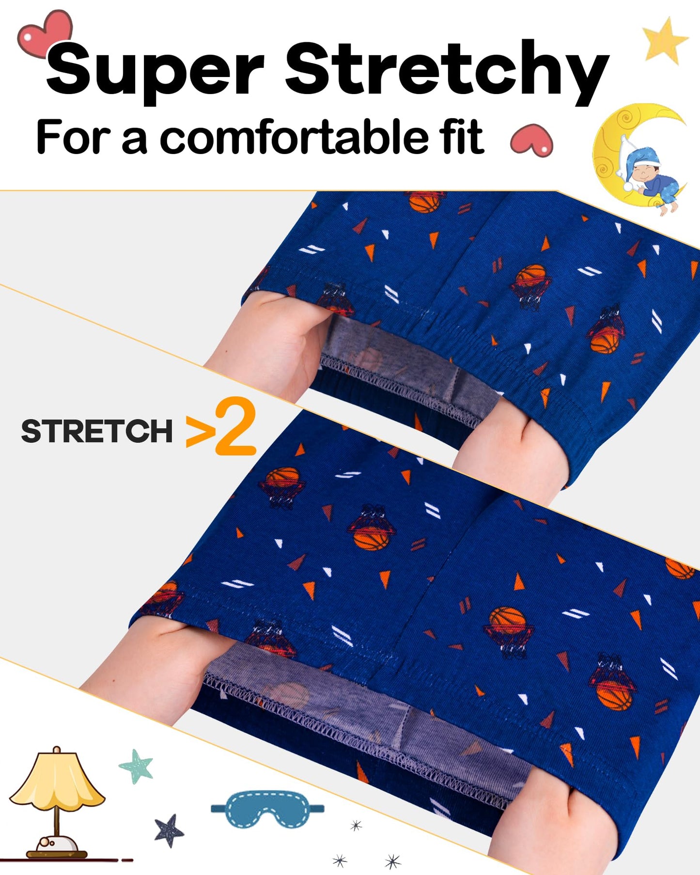 Daughter Queen Boys Pajamas 18-24 Months Summer Pjs Basketball Pj Sets Baby Toddler Cotton Short Sleeve Jammies Sports Ball Slee