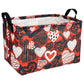 ASKETAM Valentines Day Basket Gift for Empty Cute Heart Large Storage Bin for Kid and Baby Room D  cor (Black and White Creativ
