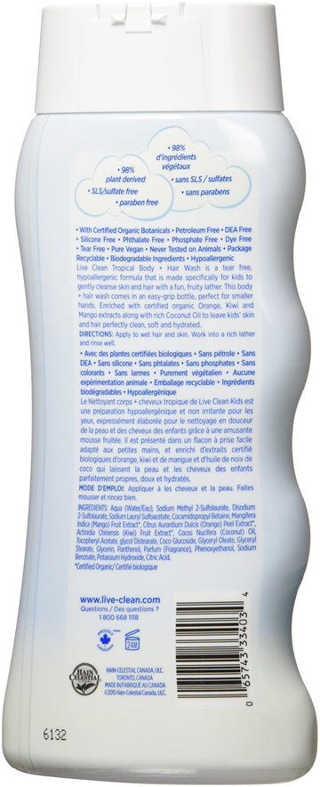 Live Clean Kids Tear Free Hypoallergenic Formula Body And Hair Wash