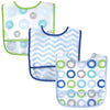 Luvable Friends Unisex Baby Waterproof Peva Bibs, Blue Circle, One Size