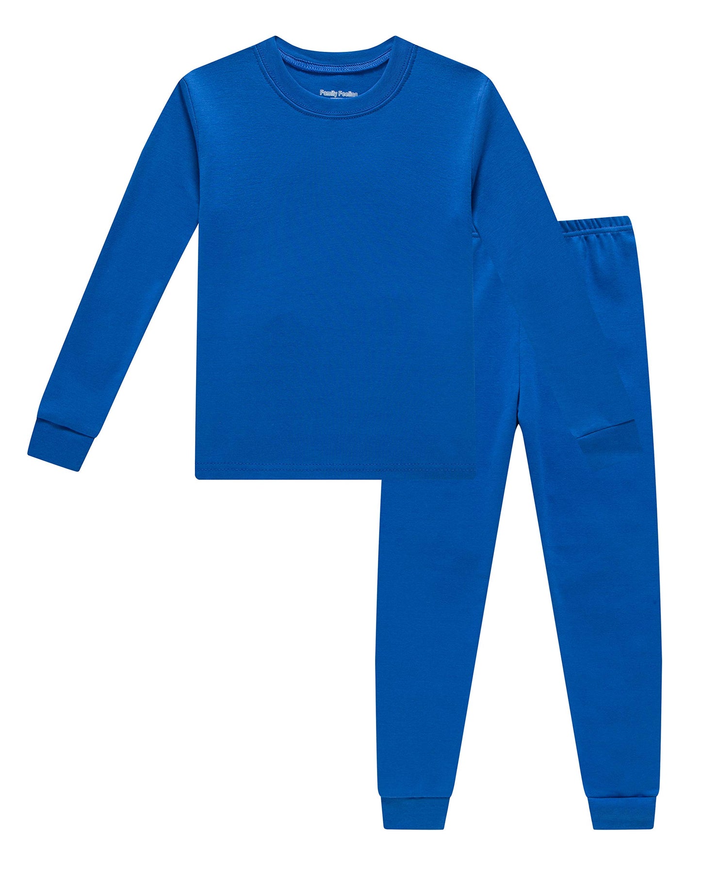 Family Feeling Boys Girls Kids Pajamas Solid Colors 2 Piece Pajama Set Cotton Blue Size 7