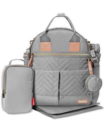Skip Hop Diaper Bag Backpack: Suite 6-In-1 Diaper Backpack Set, Multi-Function Baby Travel Bag With Changing Pad, Stroller Strap