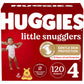 Huggies Size 4 Diapers, Little Snugglers Baby Diapers, Size 4 (22-37 Lbs), 120 Count