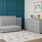 Graco Hadley 5-in-1 Convertible Crib with Drawer (Pebble Gray) - GREENGUARD Gold Certified, Crib with Drawer Combo, Full-Size Nu