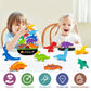 FFTROC Montessori Dinosaur Toys for 2 3 4 Year Old Boys - Wooden Stacking Dinosaur Toys for Kids 2-4 3-5, Toddler Balancing Bloc