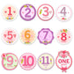 Baby Monthly Milestone Stickers For Girls By Turtlesurfers | Floral Designs With Holiday Themes Included! | All Months And First