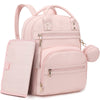 Rosegin Leather Baby Diaper Bag Backpack With Portable Travel Changing Pad Girl Boy, Large Dad Pink Diaper Bags Pacifier Case St