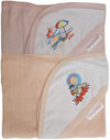 Fancyadda Branded  Soft Cotton Baby Hooded Towels  Pack Of 2 (Pink || Cream)