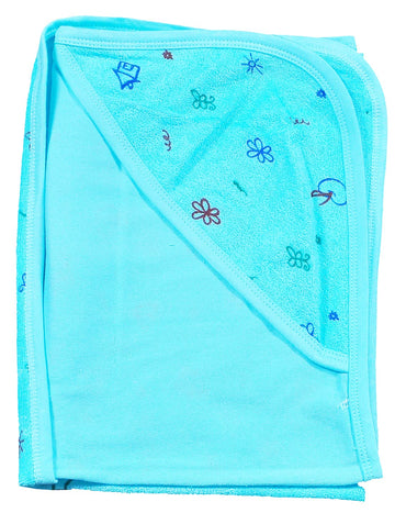 HAFEELA 100% Soft Cotton New Born Baby Hooded Terry Towels  Pack of 1 (Green)