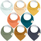 8-Pack Organic Baby Bandana Bibs For Girls - Super Absorbent Triangle Baby Bibs For Drooling And Teething Infant, 100% Cotton Ex