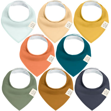 8-Pack Organic Baby Bandana Bibs For Girls - Super Absorbent Triangle Baby Bibs For Drooling And Teething Infant, 100% Cotton Ex