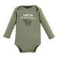 Touched By Nature Unisex Baby Organic Cotton Long-Sleeve Bodysuits, Boy Woodland, 9-12 Months