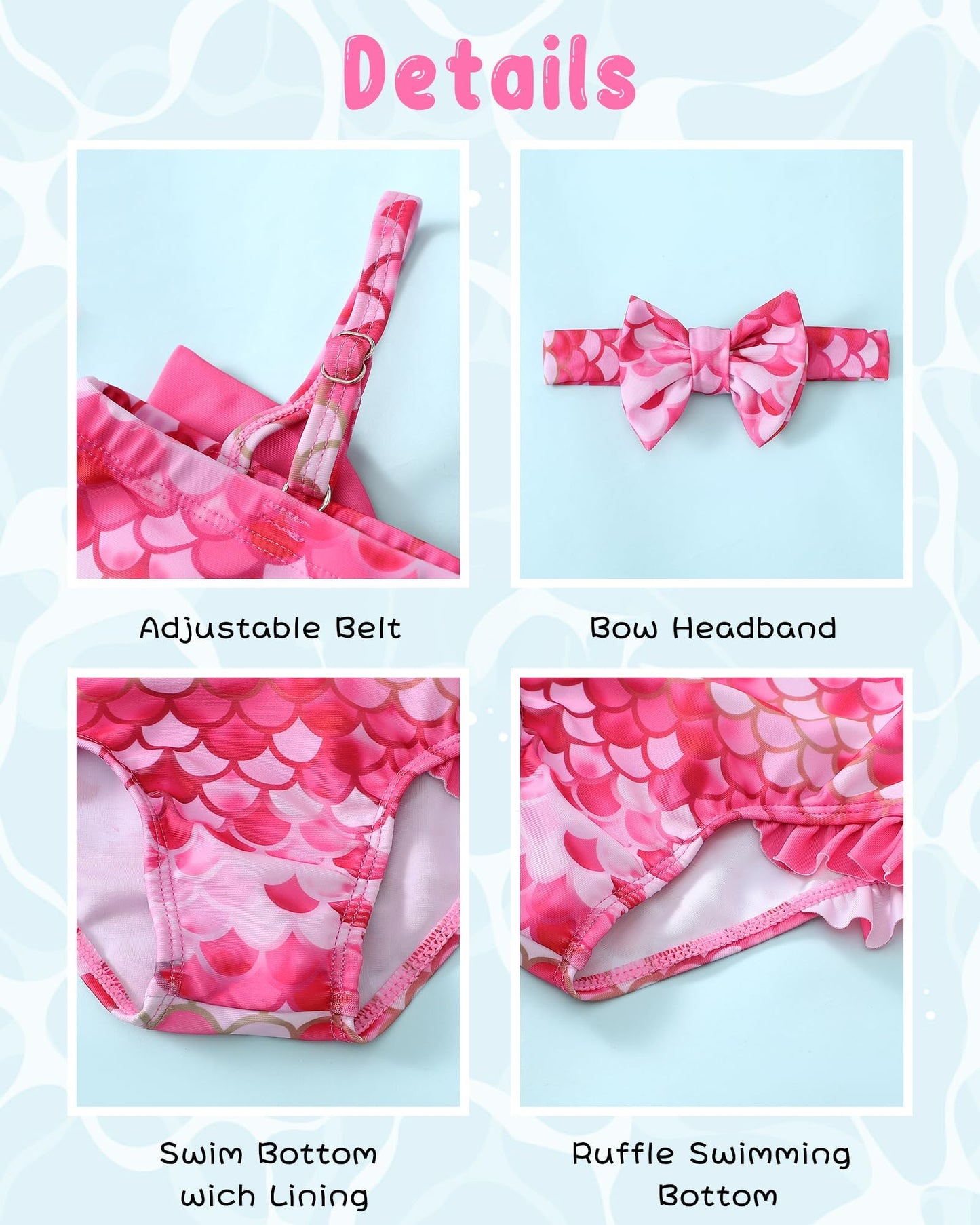 Baby Swimsuit Girl Infant 12-18 Month Bathing Suits Newborn Girls Summer Beach Swimwear Mermaids Toddler One Piece Swim Suit