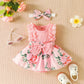 Mubineo Baby Girl Summer Clothes Outfits Sleeveless Lace Floral Romper Dress Newborn Outfit (Pink, 0-3 Months)