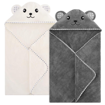 Urseory Baby Hooded Towel, 2 Pack Cotton Baby Towel Set, 31 X 31 Inch Super Soft Baby Bath Towel For Infants, Toddlers And Newbo