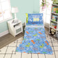 Everyday Kids 4 Piece Toddler Bedding Set - Roaring Dinosaurs - Includes Comforter, Flat Sheet, Fitted Sheet And Reversible Pill